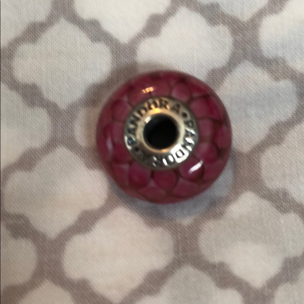 Pink glass large charm
